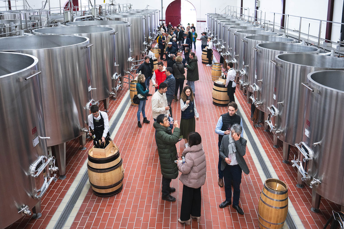 Dégustation à la cuverie des Hospices de Beaune durant les enchères